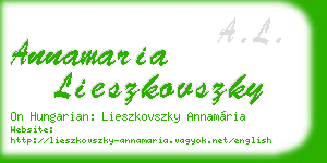 annamaria lieszkovszky business card